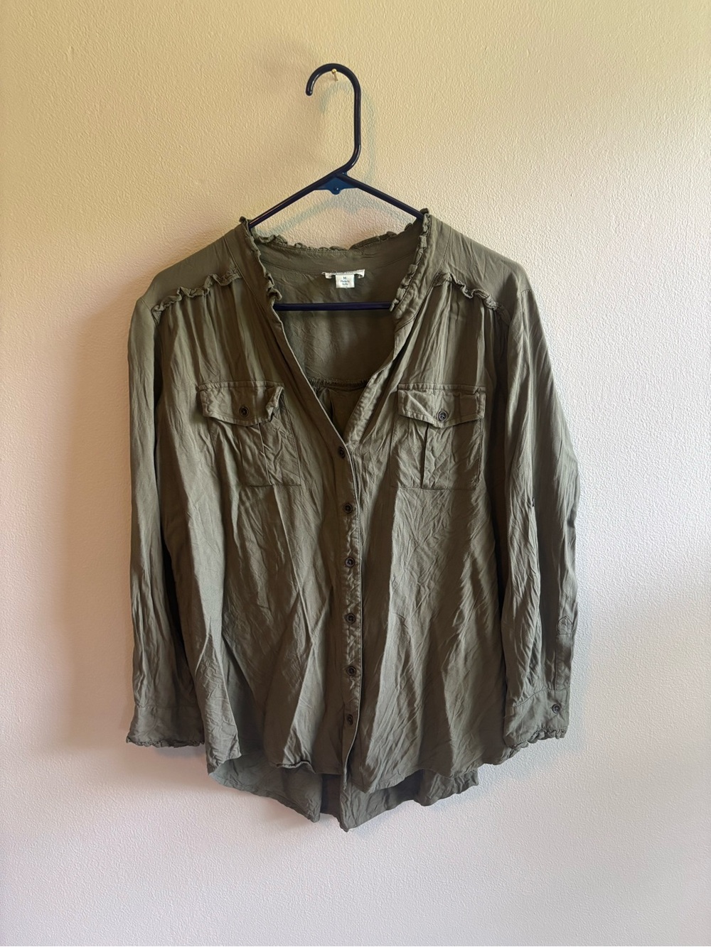 Sundance Olive Green Casual Button-Down Shirt